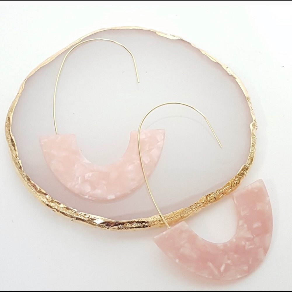 Anthropologie Pink Leopard Grain Tortoise Earrings